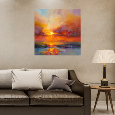Art du paysage côtier abstrait soir