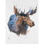 «Abstract Blue Moose - Wildlife Living», reproduction encadrée-935947964