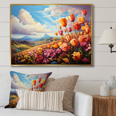 «Danemark Multicolor Tulip Fields II», reproduction sur toile