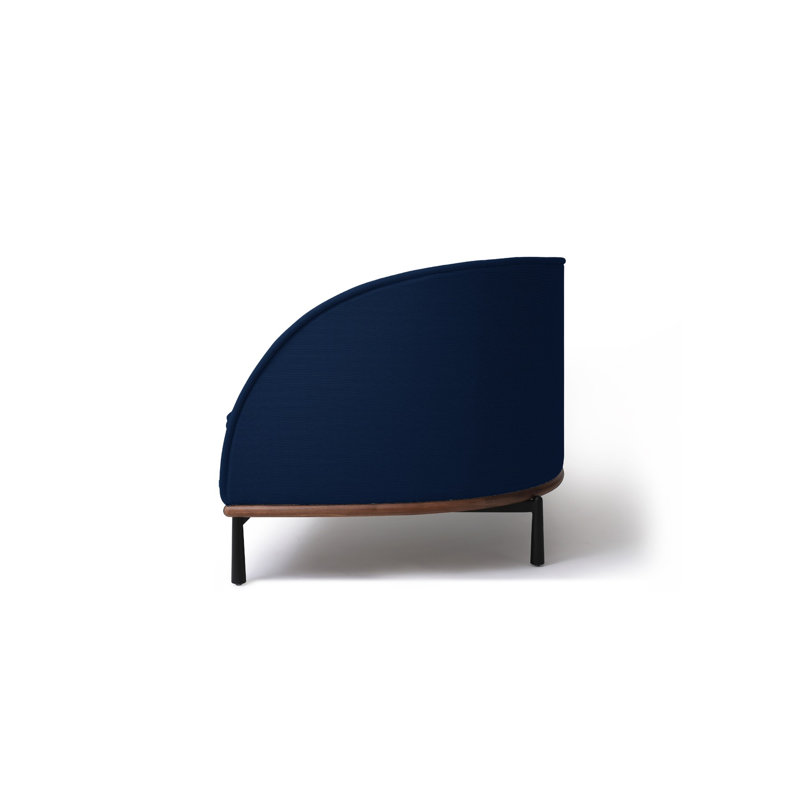 Arc Sofa Three Seater, Blue, Natural Oak