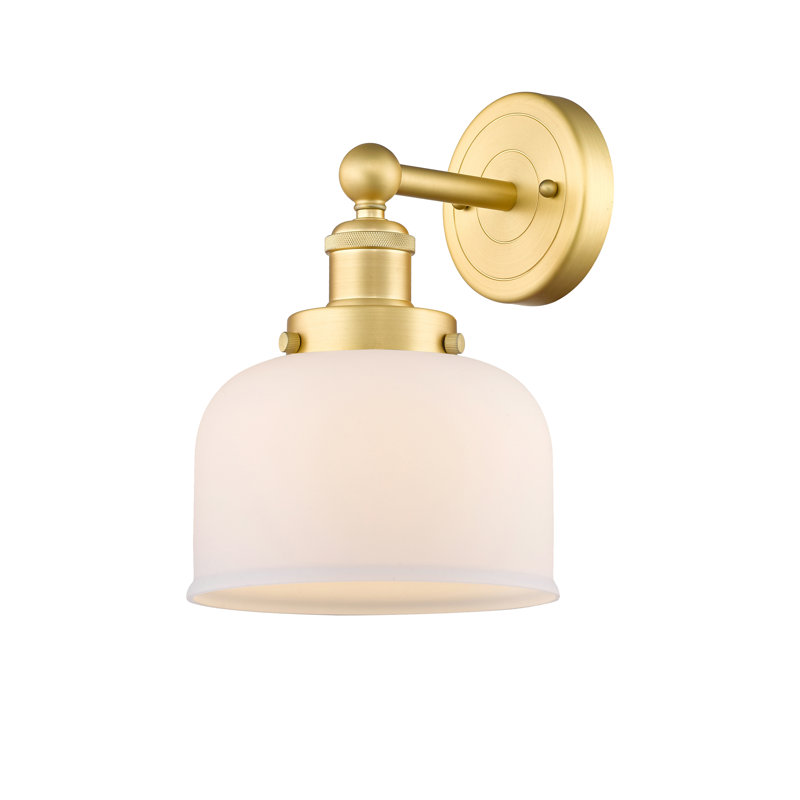 Cetronia Armed Sconce, Matte White, Satin Gold