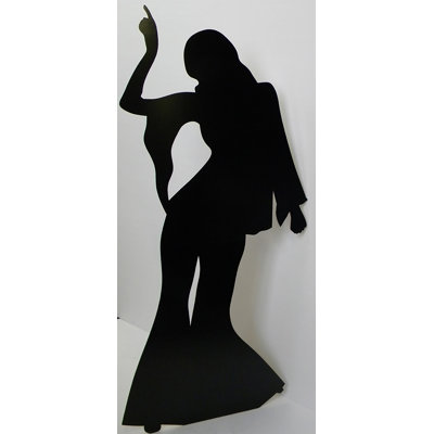 Disco Dancer Female Silhouette Cardboard Standup