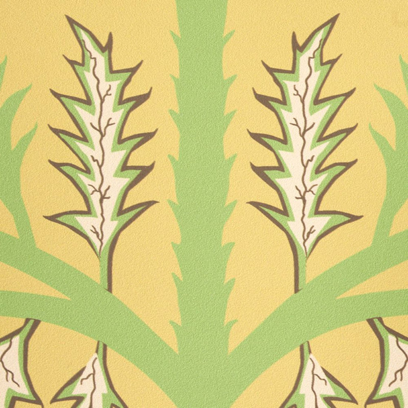 Papier peint Schumacher x Neisha Crosland Thistle, Moutarde