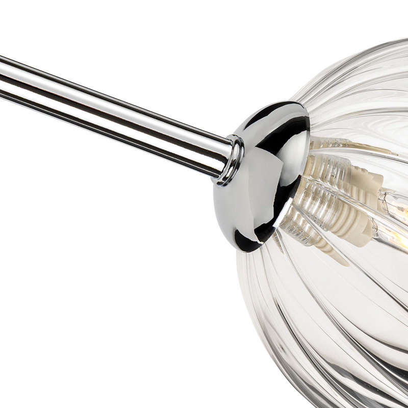 Glass Flush Mount, Chrome, 4