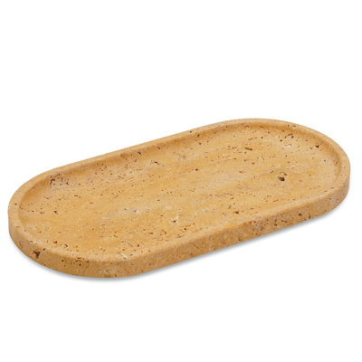 Plateau en marbre naturel ovale Guein