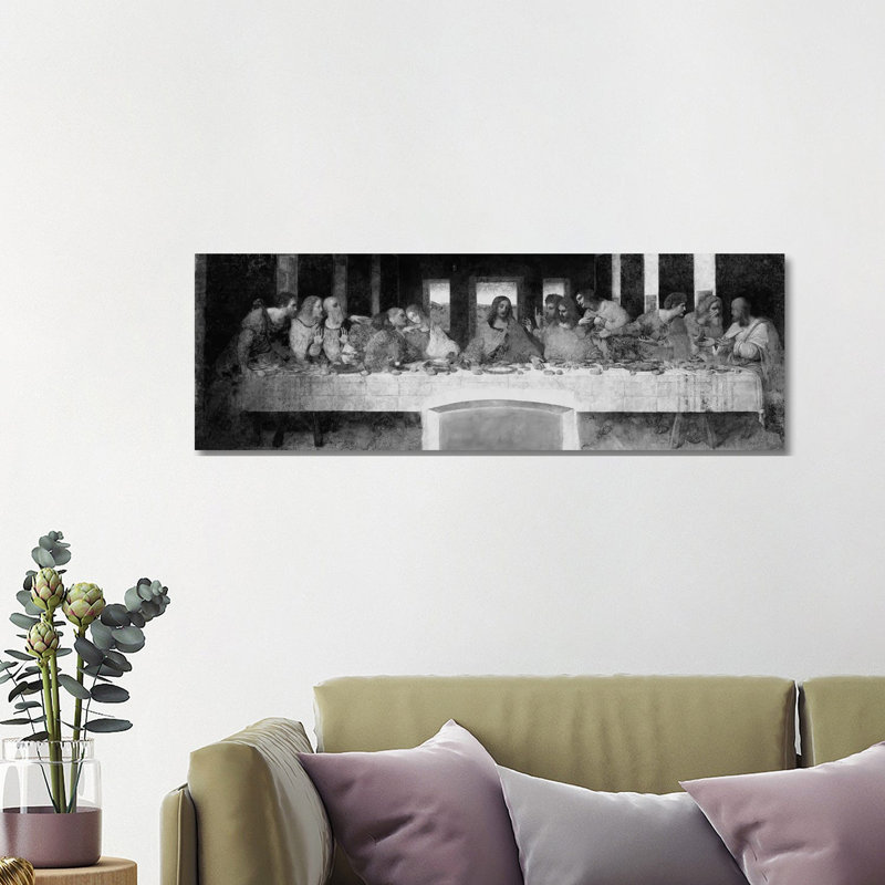 The Last Supper II by Leonardo Da Vinci - Panoramic Painting on Canvas, 121.92 cm H x 40.64 cm W x 3.175 cm D, Wrapped Canvas