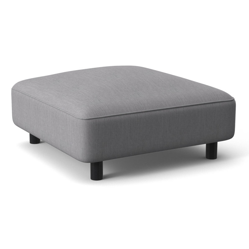 Avanni Outdoor Ottoman with Cushion, Canvas Granite Sunbrella® Canvas, Silver