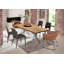 Lindahl Teak Solid Wood Top Metal Base Dining Table-397939983-398448158