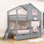 Lit superposé simple en bois 2 tiroirs avec boîte de rangement-1324406460