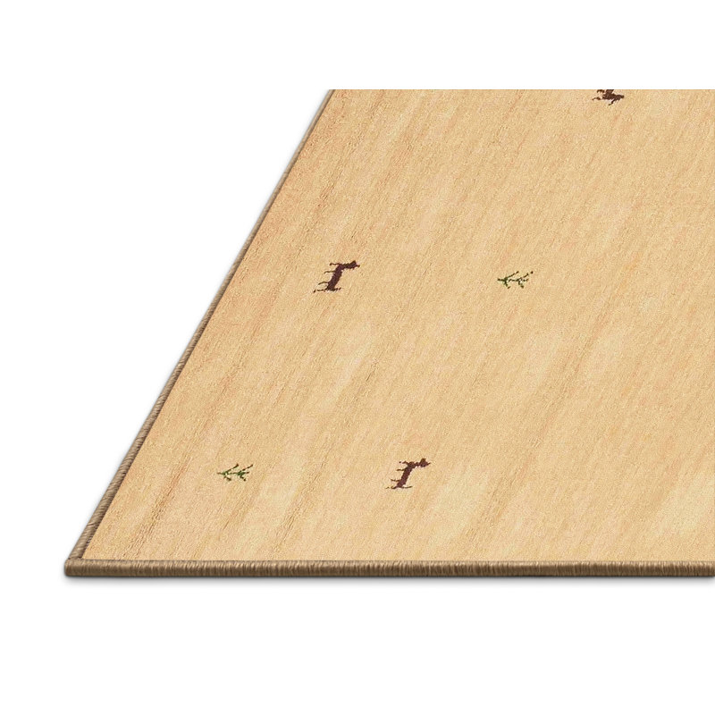Tapis de zone jaune clair contemporain, Rectangle 5 pi x 7 pi