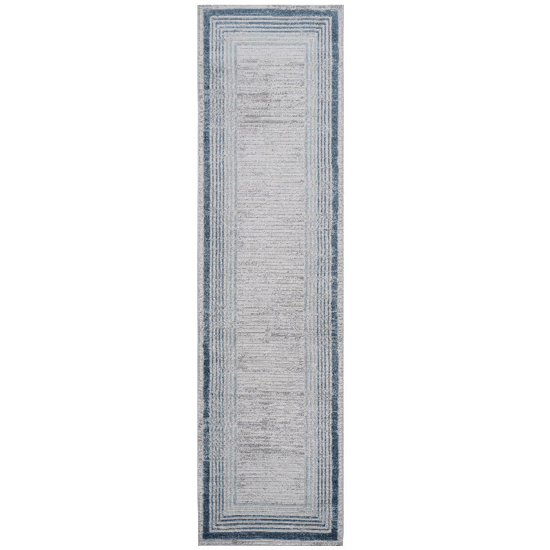 Tapis de couloir bleu / ivoire, Tapis de couloir 2 pi 2 po x 8 pi