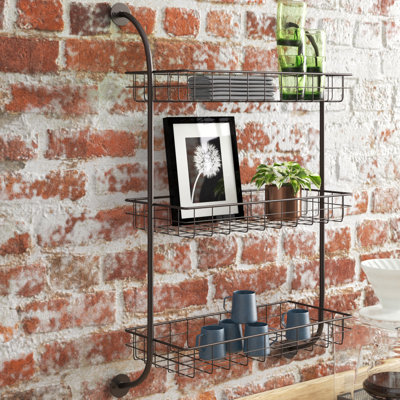 Whittiker 3 Piece Metal Industrial Pipe Shelves