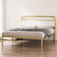 Structure de lit en métal et acier avec tête de lit tapissier dans la chambre à coucher grand lit - Beige doré taille grand or / beige