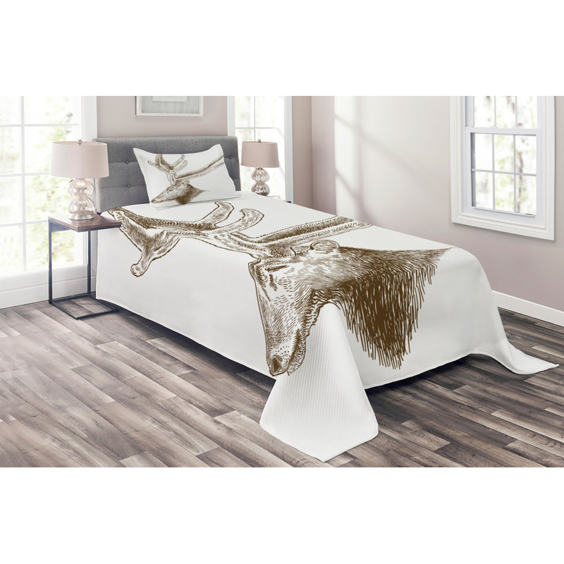 Rustic Coverlet, Twin Bedspread + 1 Sham