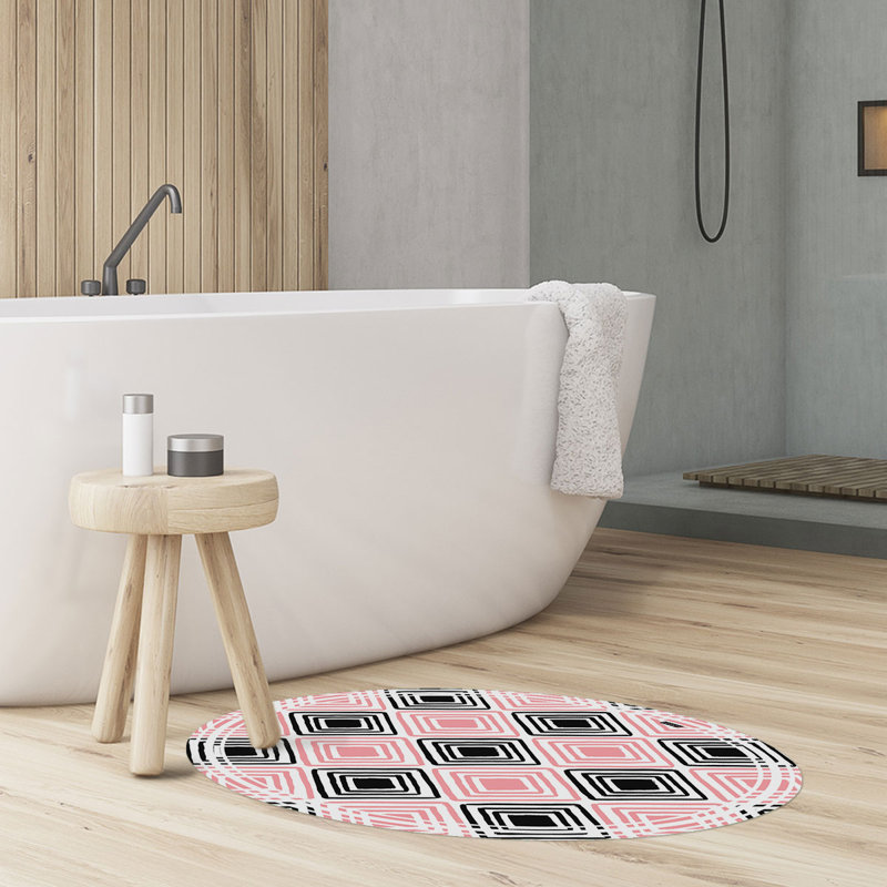 Harlem Non-Slip Geometric Indoor Doormat, Round 68cm