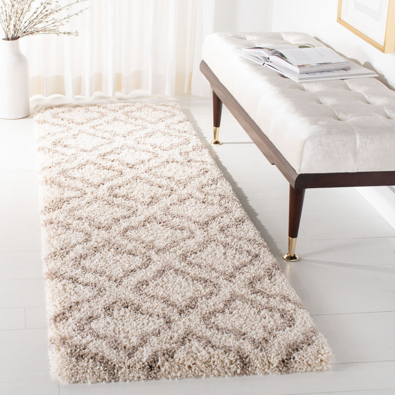 Tapis à poils longs Darrold Hudson, Tapis de couloir 2 pi 3 po x 8 pi