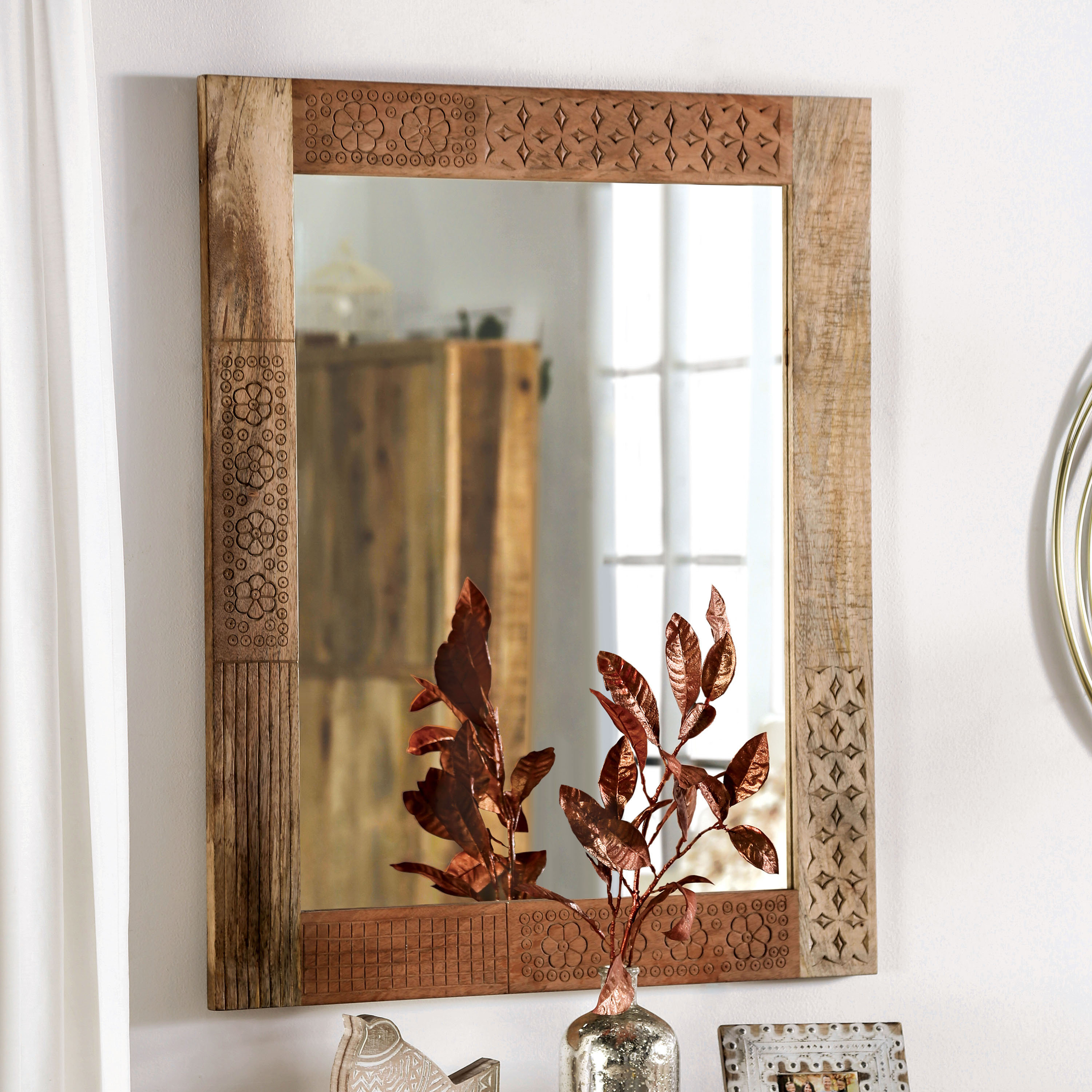 Langley Street Gauvin Wood Rectangle Wall Mirror | Wayfair