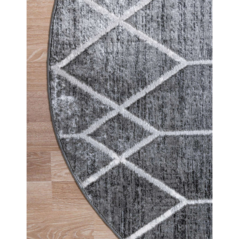 Clidy Abstract Indoor Rug, Round 3'3"