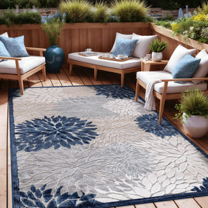 Chartier Blue/Gray Indoor/Outdoor Rug