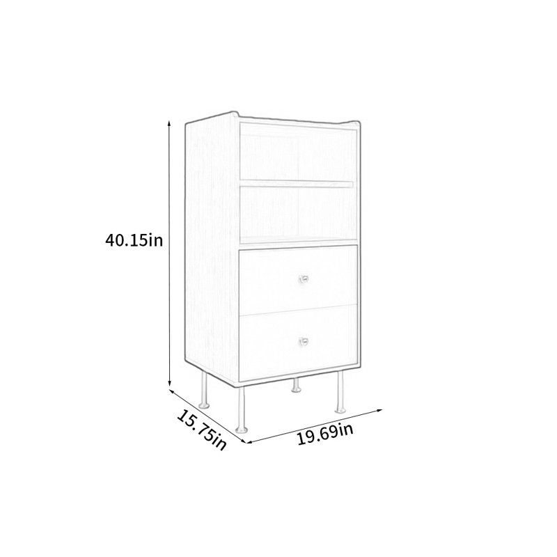 Color-blocked storage cabinet and bucket cabinet, Cream/Brown/Blue