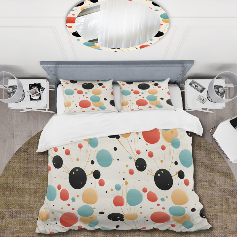 Ensemble de housse de couette à pois Contemporary Chic, Housse de couette simple + 1 taie décorative stan