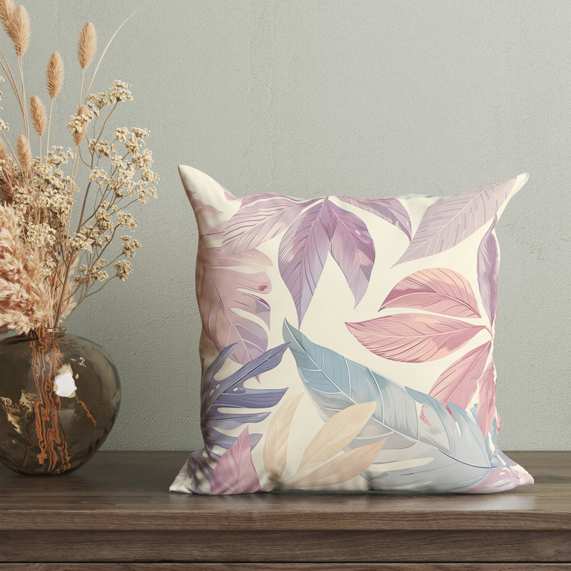 Pastel Jungle Floral Reversible Pillow Cover, 20"H x 20"W