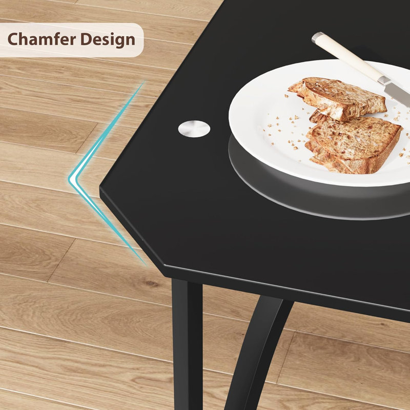 Dining Table Set, Kitchen Table And Chairs With Padded Seats, Dining Room Table Set With Angular Design For Small Space, Home Kitchen, Apartment