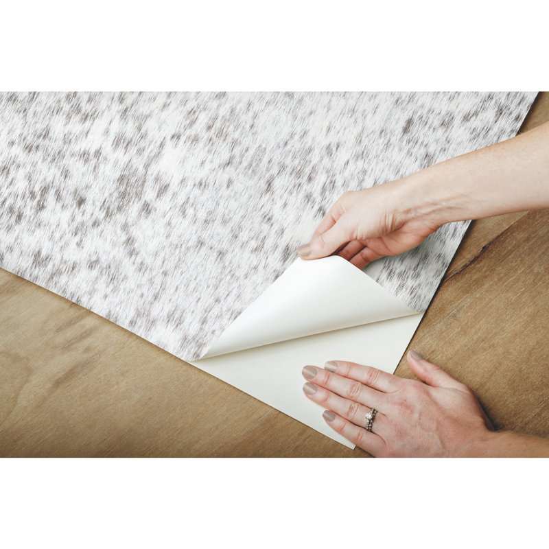 Rouleau de papier peint adhésif lisse L 20 pi x l 27 po LASON Equitation Home, Gris doux