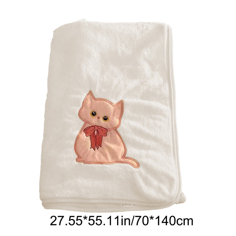 Serviette de bain à motif de chats mignons pour adultes Douce et très absorbante Une serviette portable indispensable pour se baigner et voyager à la maison