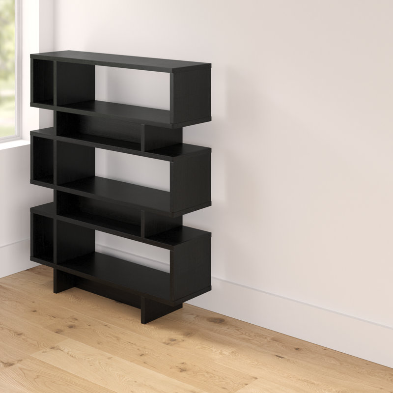 Carnageeragh 134.62cm H x 111.76cm W Geometric Bookcase, Black