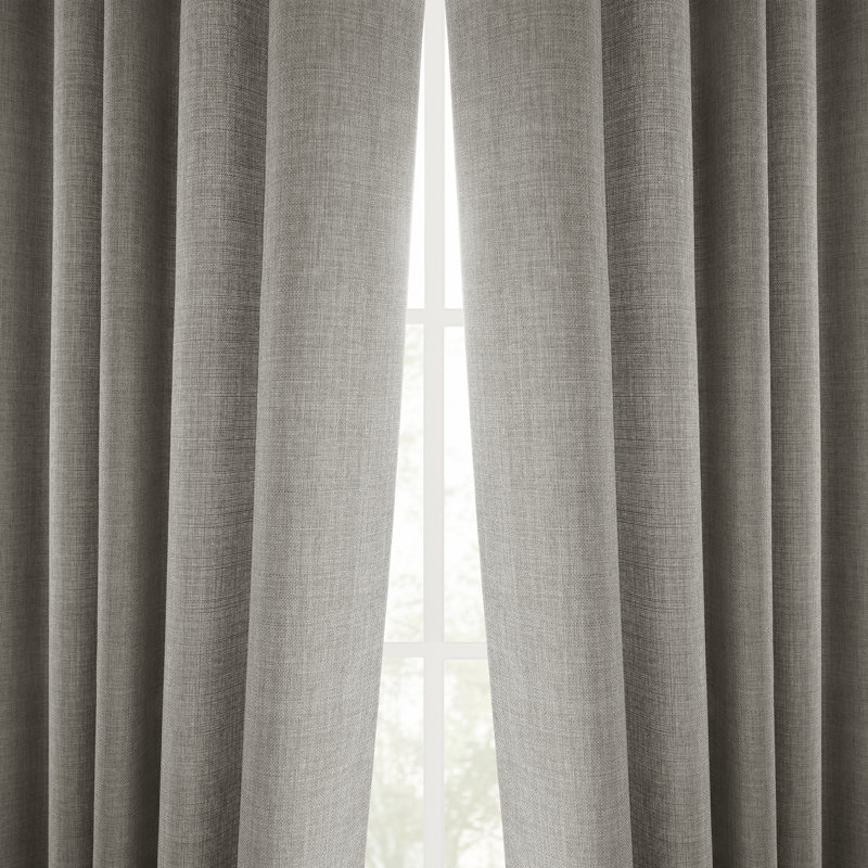 Armita Italian Faux Linen Room Darkening Curtains for Bedroom & Living Room Curtains - Single Panel Window Curtains