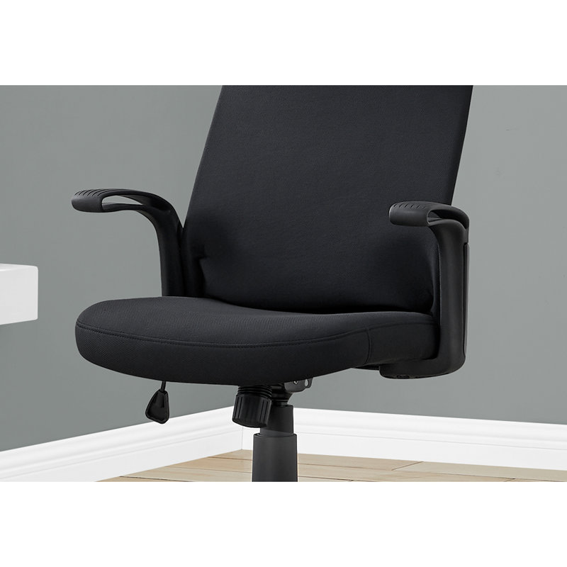 Fauteuil de bureau ergonomique pivotant, filet noir, hauteur réglable, pour bureau et bureau pivotant, tissu, espace de travail efficace