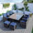 Amher 10 - Person Wicker Patio Dining Set with Rectangular Table , Cushions Included-826563052-927614628