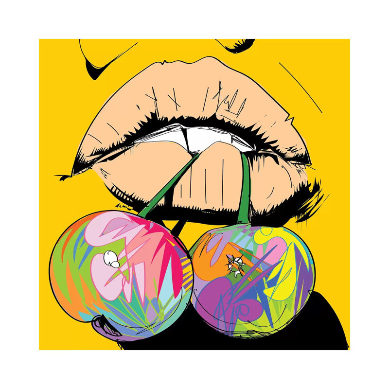 Cherries by Technodrome1 - Wrapped Canvas Print, 45.72 cm H x 45.72 cm W x 3.175 cm D