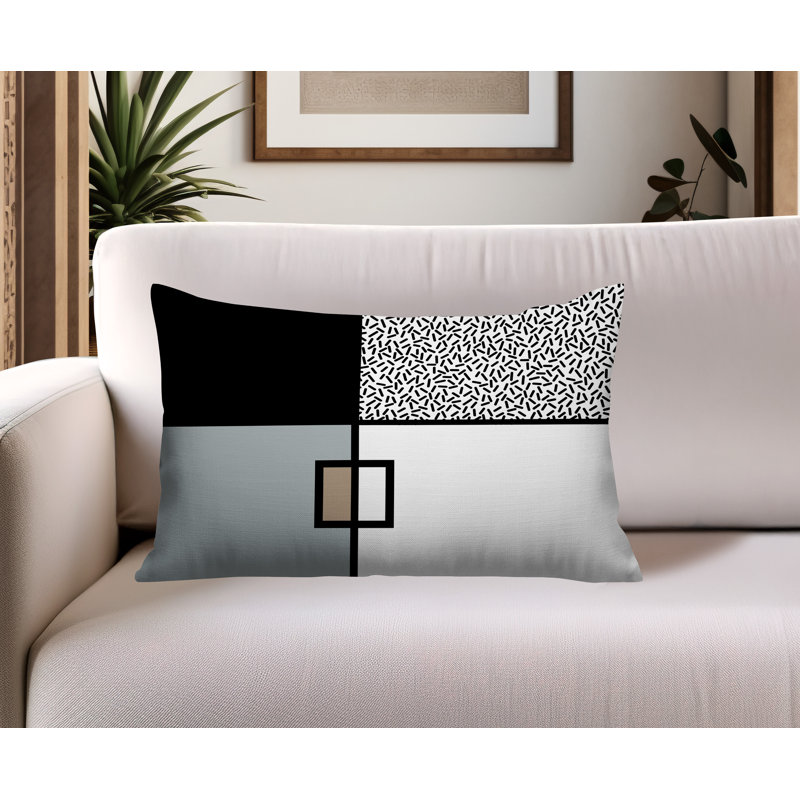 Coussin lombaire réversible intérieur / extérieur Looma, Rectangle H 18 po x l 25 po, Grey