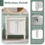 Armoire de meuble-lavabo 30 po avec lavabo en céramique, 30 po, armoire de rangement avec portes à fermeture douce et pieds en bois massif-62047222