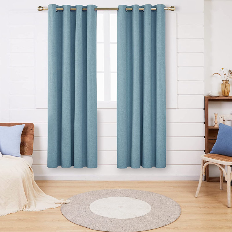 Alhamdi Blackout Curtain Pair, 117cm Width x 183cm Drop, Teal