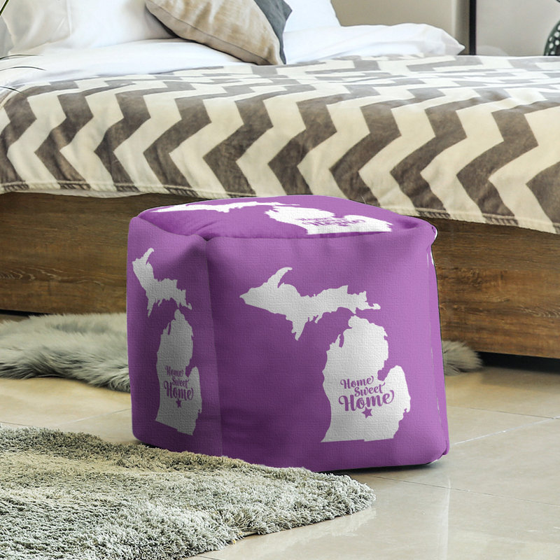 Repose-pieds à cubes lansing doux home, Violet