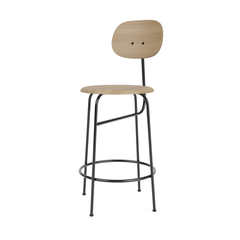 Afteroom Stool with Metal Frame, Natural Oak