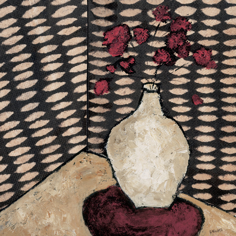 Retro White Vase by Judi Bagnato - Wrapped Canvas Painting, 51cm H x 51cm W