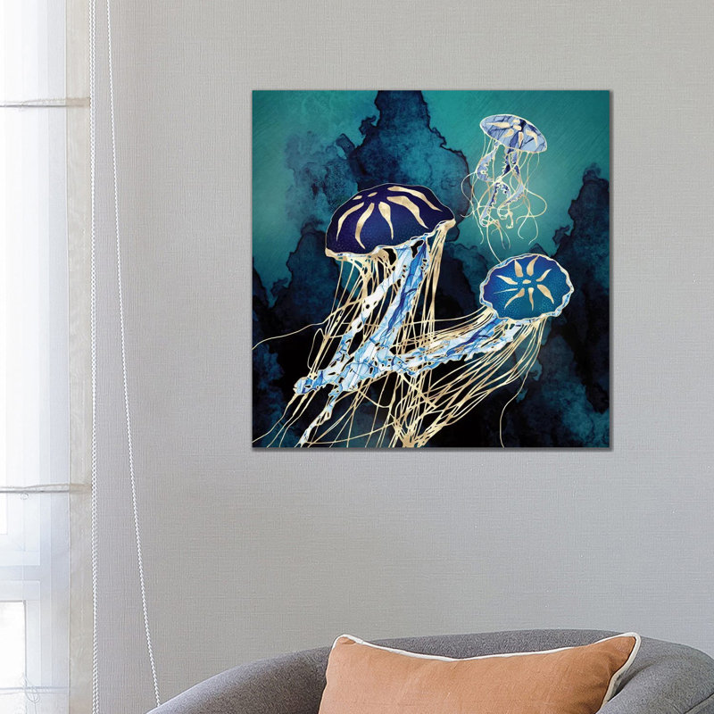 Metallic Jellyfish III 1 Piece Wall Art on Canvas, 66.04 cm H x 66.04 cm W x 1.91 cm D, No Framed