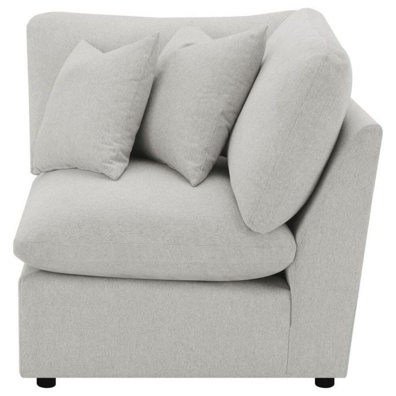 Roca Modular Power Armless Recliner, Gray Polyester