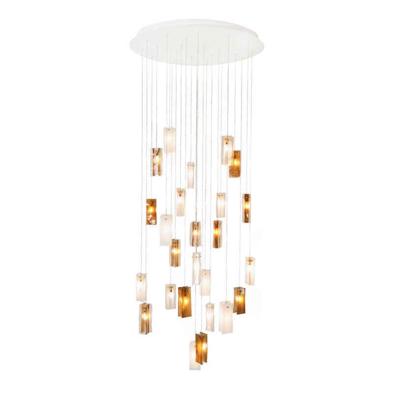 Luminaire suspendu Cluster Globe, Blanc / transparent / ambre, 25