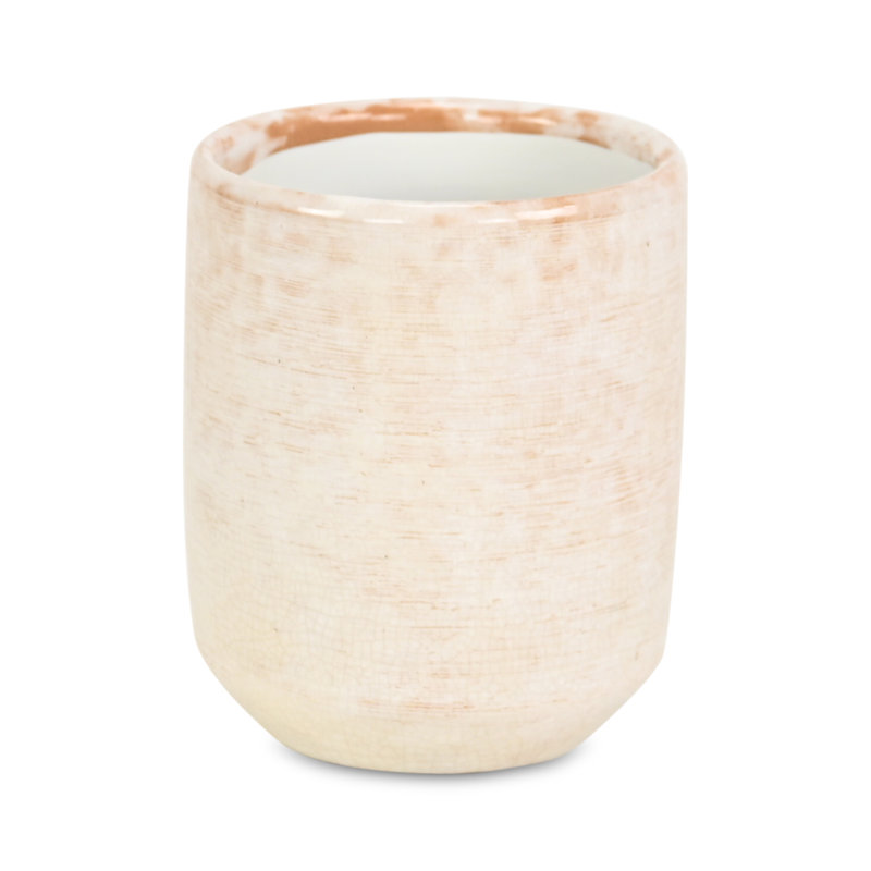Pot à fleurs en céramique Sia, Blanc, H 4,75 po x l 4 po x P 4 po