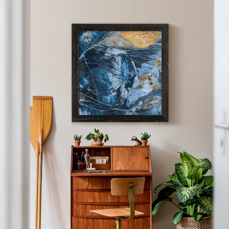 "Indigo", reproduction d’art sur toile encadrée, H 27,5 po x l 27,5 po x P 1,5 po, Cadre noir