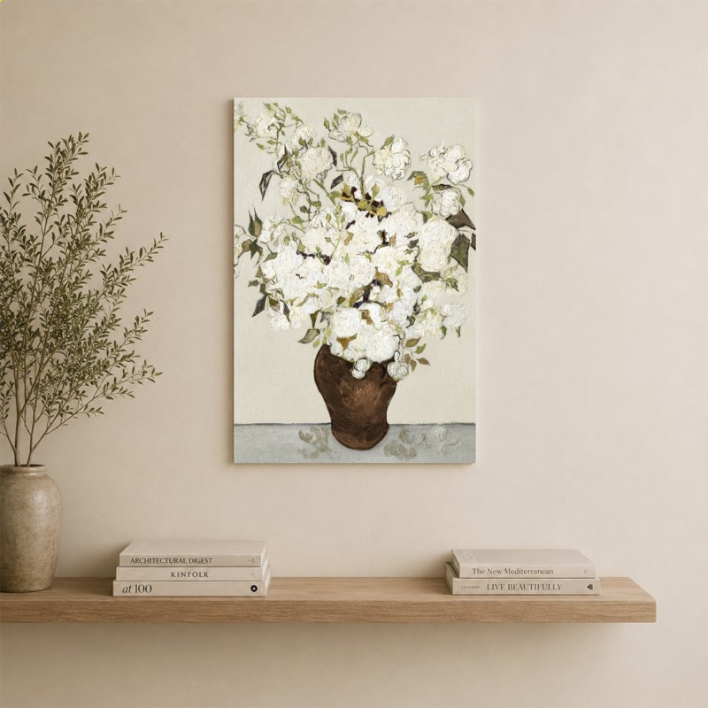 «Neutral Roses» par Vincent Van Gogh - impression sur toile, H 36 po x l 24 po, Ne s’applique pas
