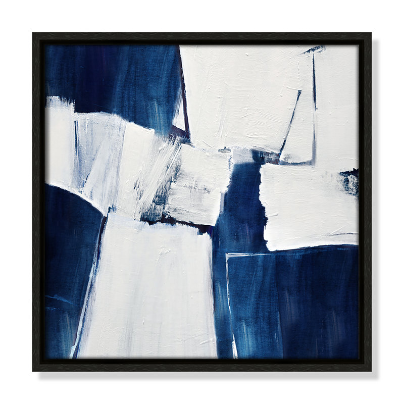 «Blue Midnight Plateau I» par Judith Shapiro, Espresso, H 13,5 po x l 13,5 po