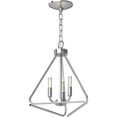 Payslei 3-Light Indoor Polished Nickel Geometric Chandelier