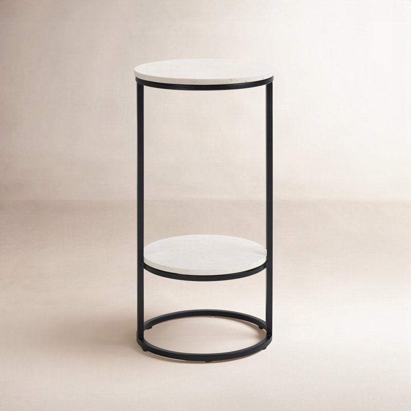 Mal Fransin Frame End Table, White
