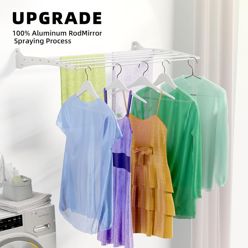 Wall Mounted Clothes Drying Rack, 4" H x 31.50" W x 19.70" D